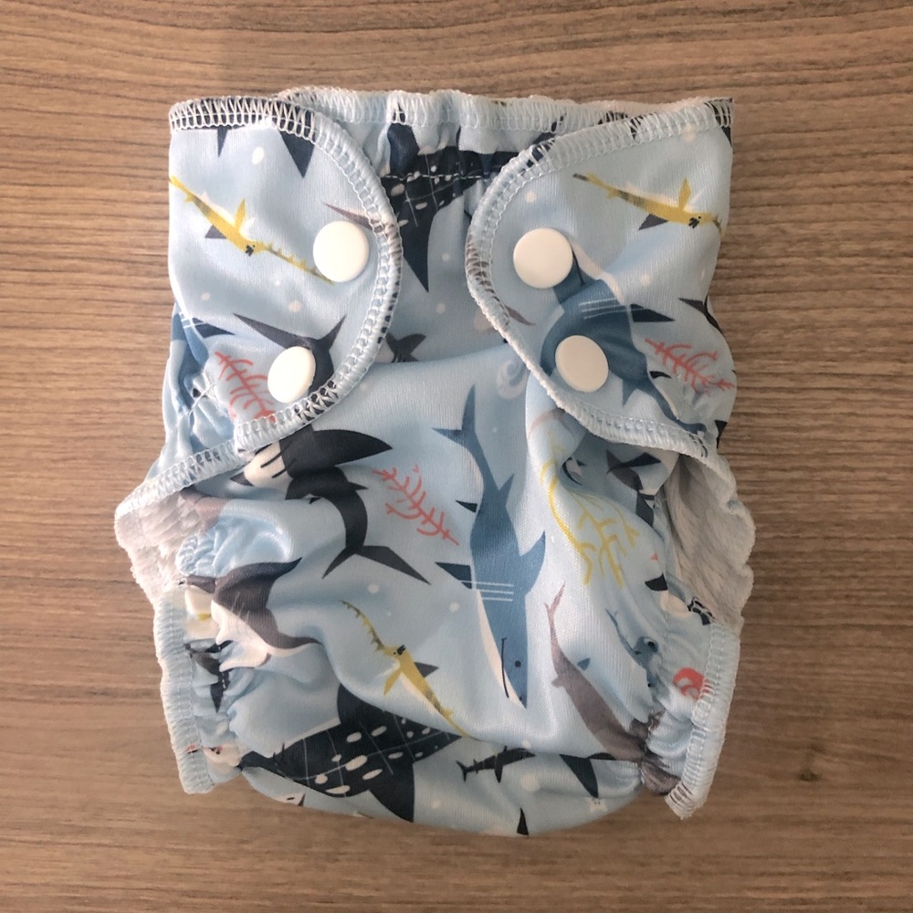 AppleCheeks “The Shark Side” Swim Diaper - size 1 - Excellent Condition 7-20 lbs